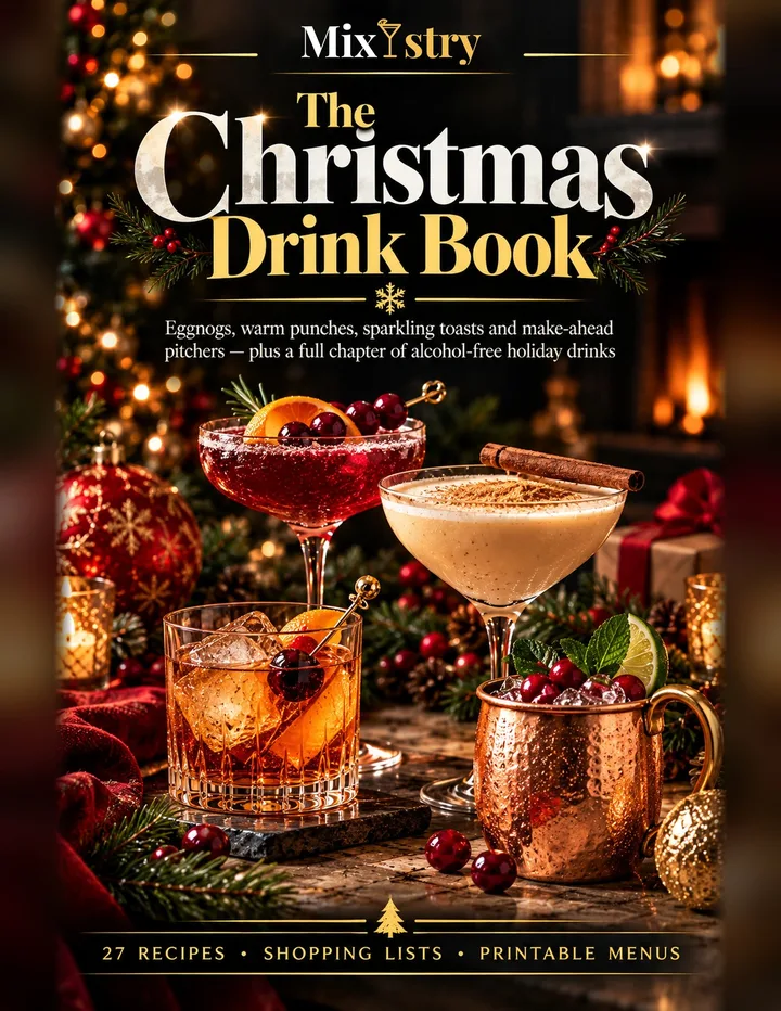 The Christmas Drink Book cover (AI-generated illustration)