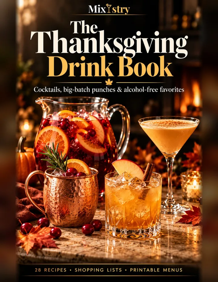 The Thanksgiving Drink Book cover (AI-generated illustration)